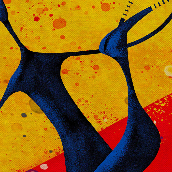 African Dance Abstract Canvas Wall Art