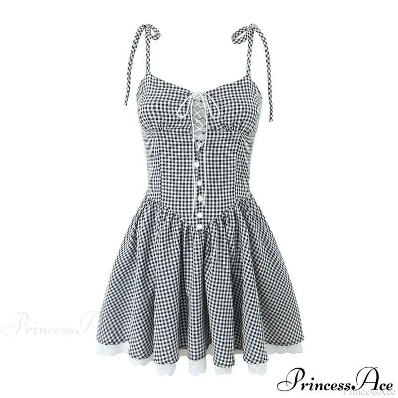 Anka Elegant Mini Dress Blue -White / L