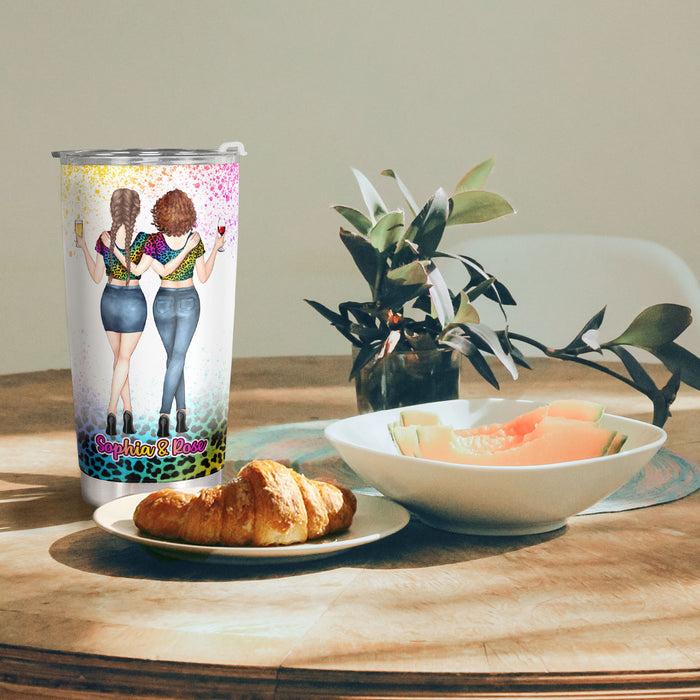 Best Bitches - Glitter Personalized Custom Tumbler - Birthday Christmas Gift For Best Friend, Bestie, BFF