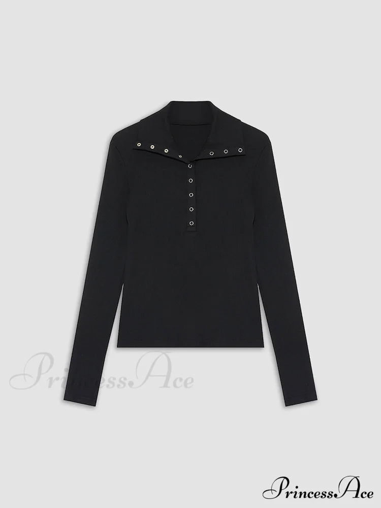 Button Up Graceful Collared Shirt T-Shirts