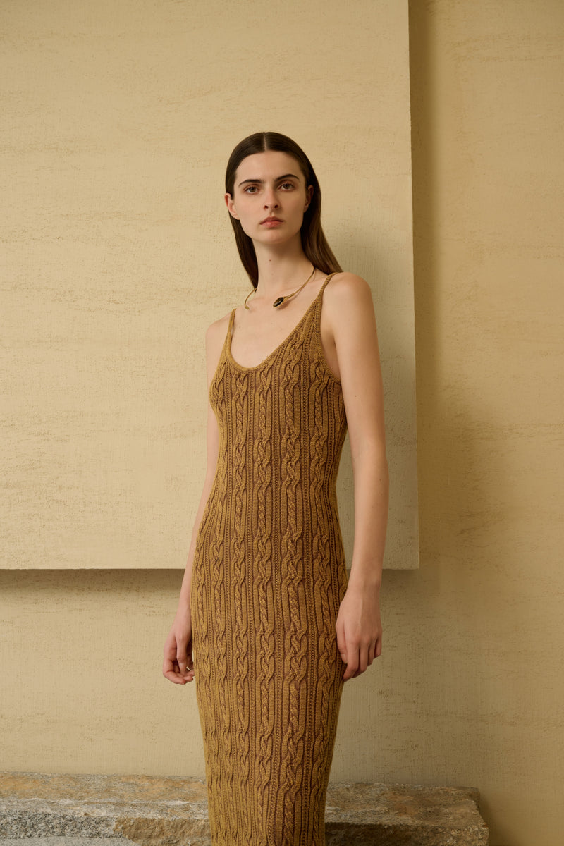 Cable knit midi dress