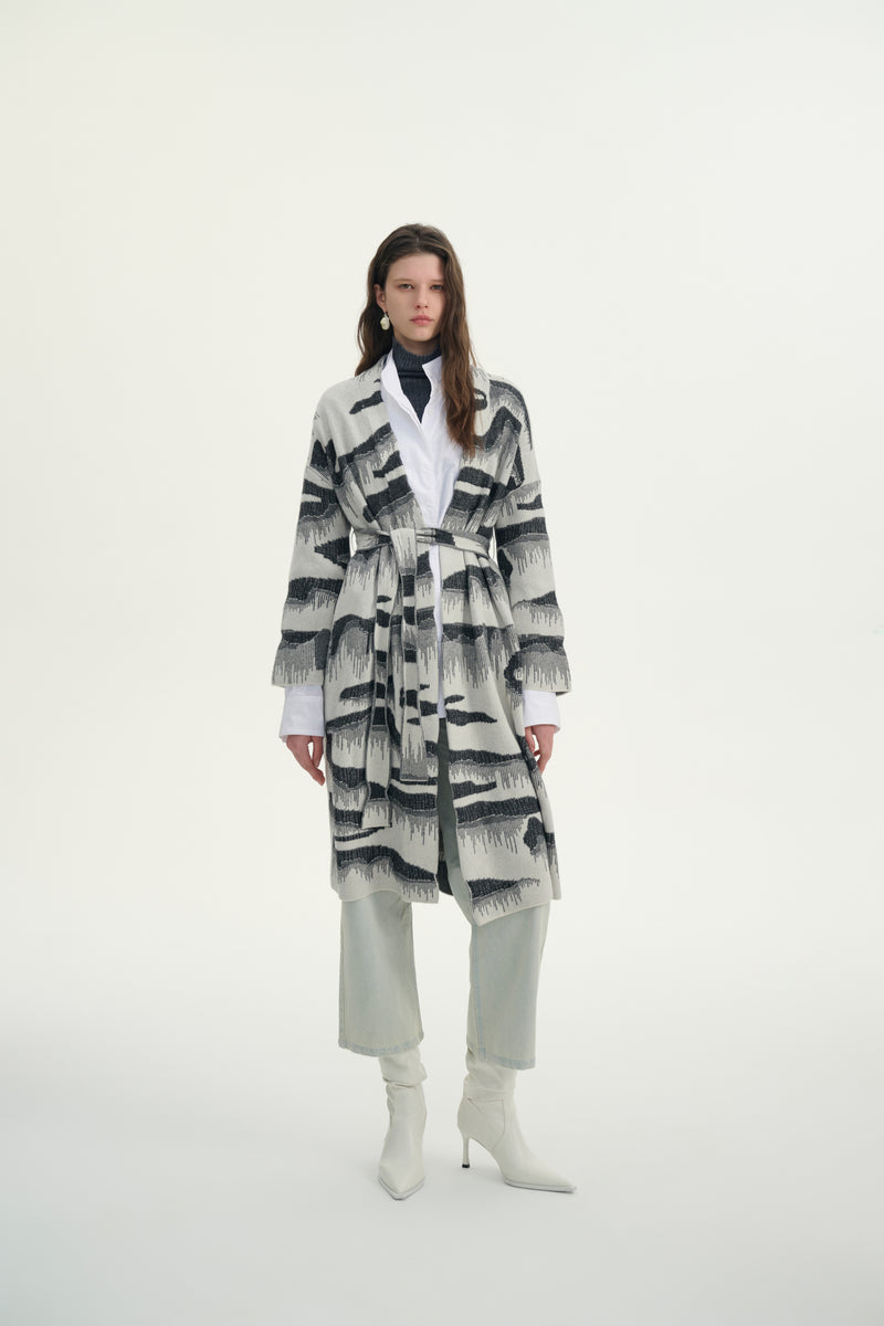 Cashmere jacquard cardigan