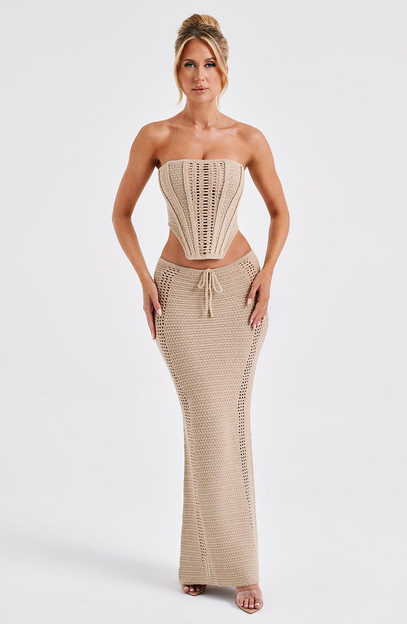 Chayenne Maxi Skirt - Beige Skirt Babyboo Fashion Premium Exclusive Design