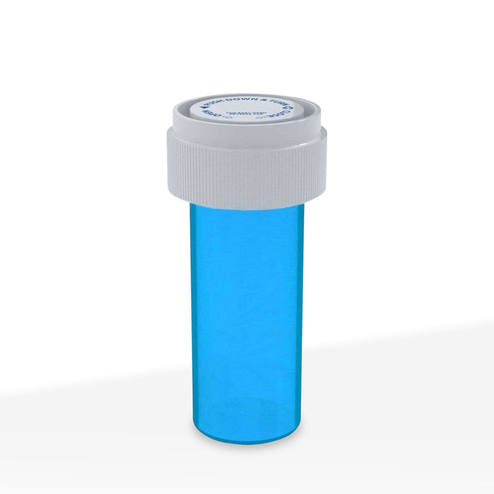 Child Resistant | Translucent Blue Reversible Cap Vials | 8 Dram - 1 Gram - 410 Count