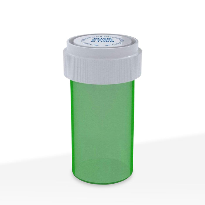 Child Resistant | Translucent Green Reversible Cap Vials | 13 Dram - 2 Grams - 275 Count