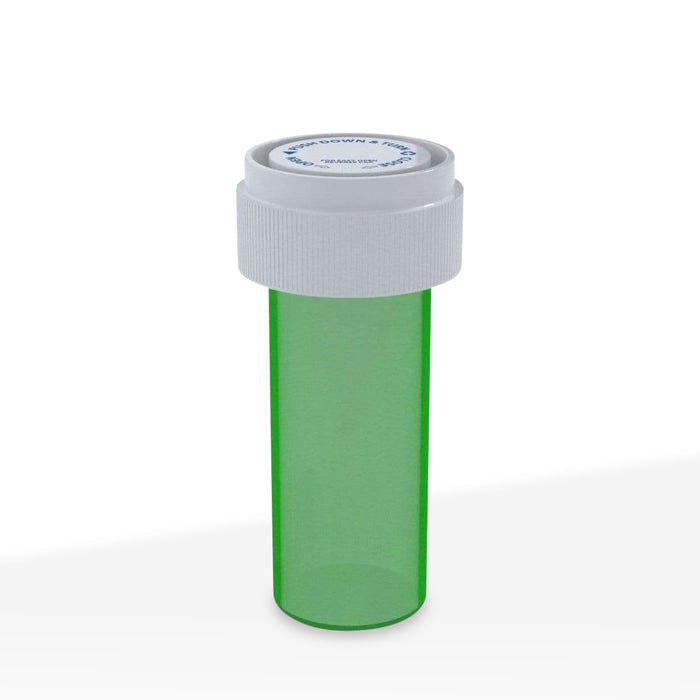 Child Resistant | Translucent Green Reversible Cap Vials | 8 Dram - 1 Gram - 410 Count
