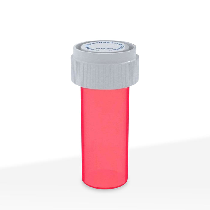 Child Resistant | Translucent Red Reversible Cap Vials | 8 Dram - 1 Gram - 410 Count