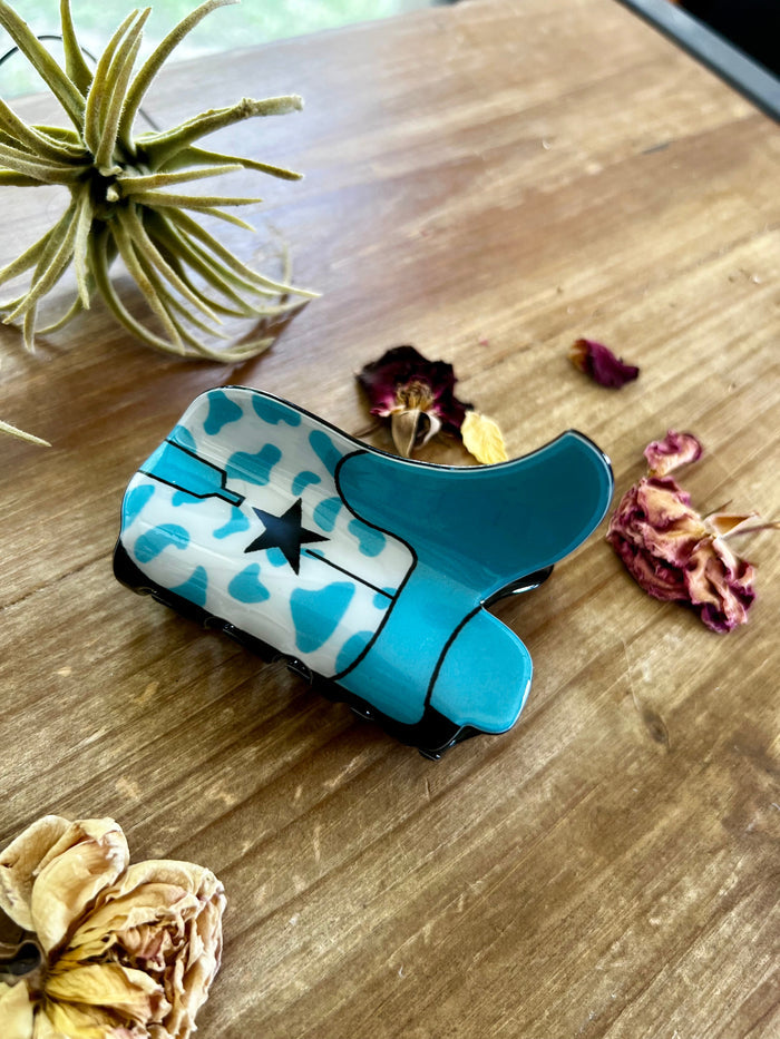 Light blue cow print