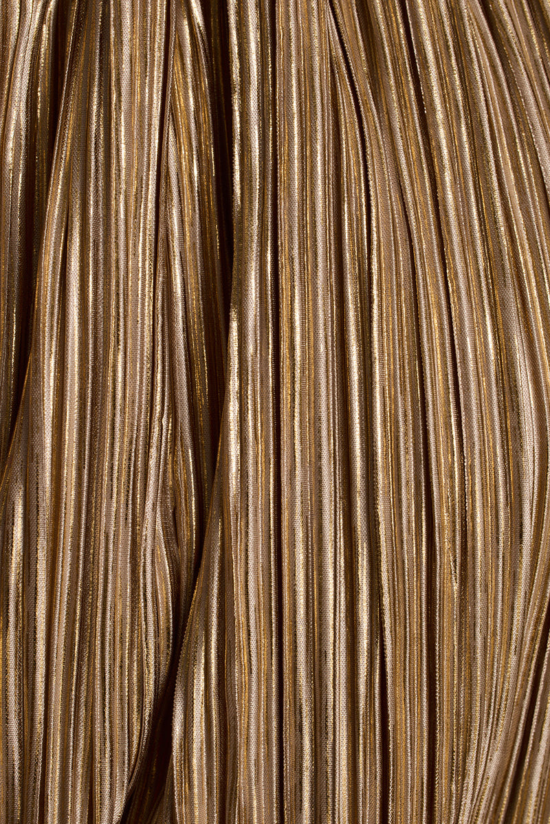 Daybreak Gold Plisse Mini Dress