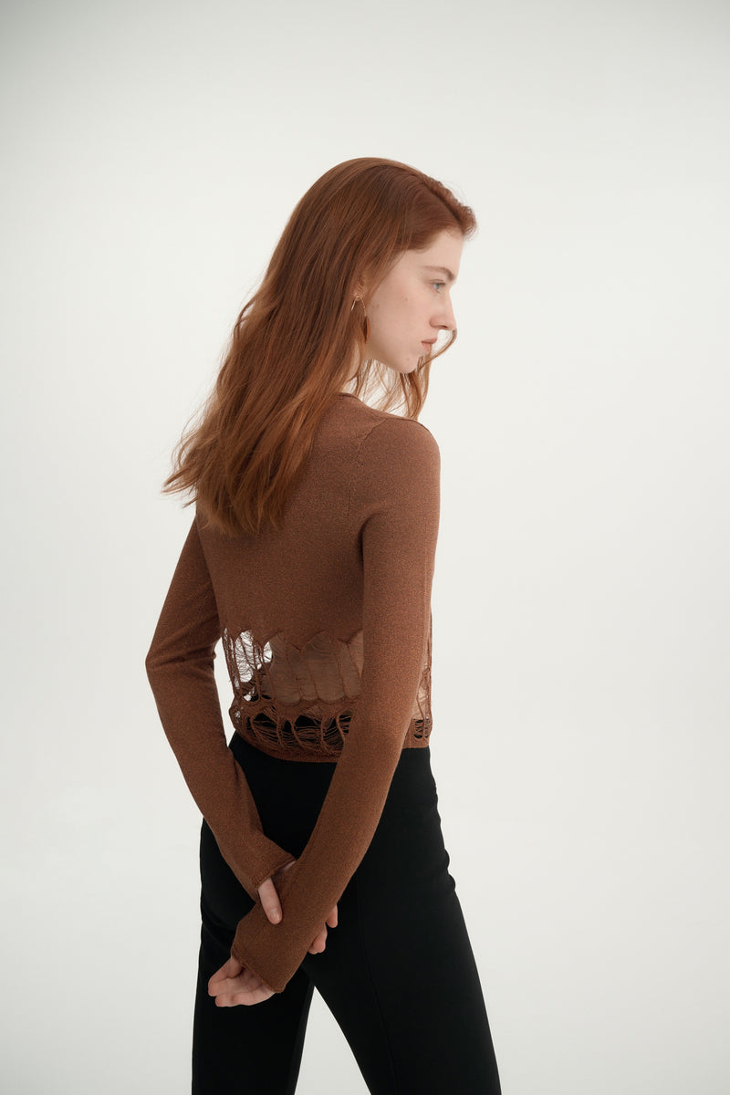 Drop stitch cropped top