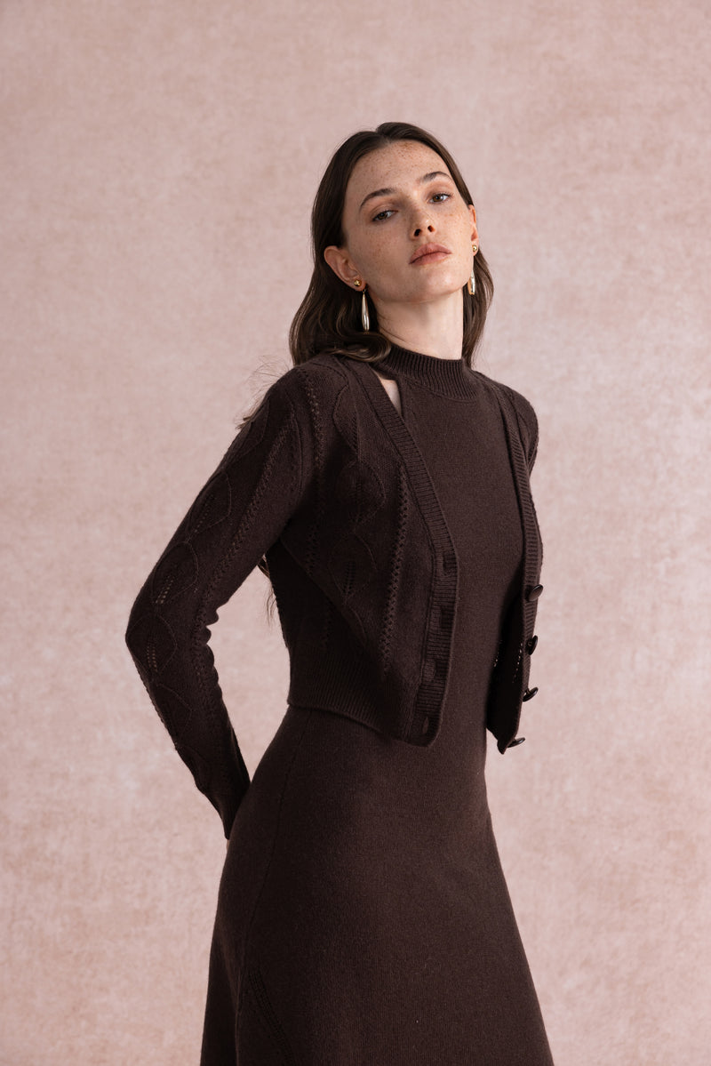 Fitted wool cardigan