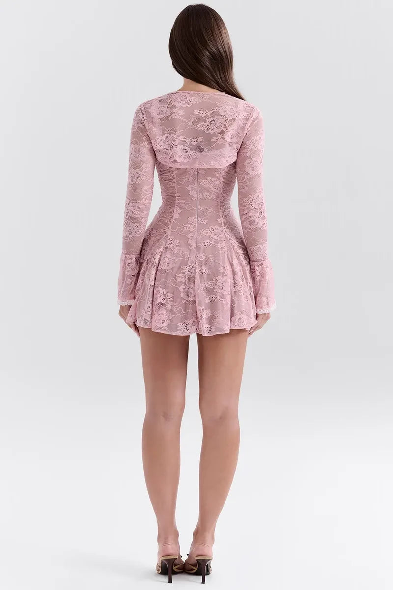Fleuré Rosé Lace Two-Piece Set
