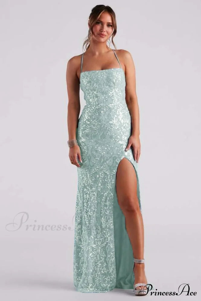 Kinsley Formal Stylish Sequin Mermaid Dress S / Mint