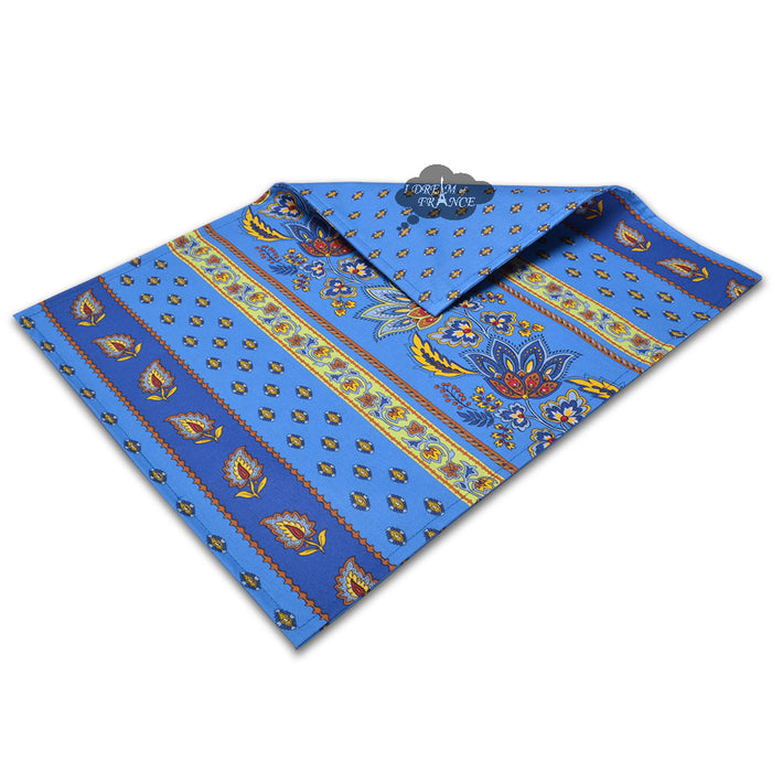 French, Provence, authentic Lisa Blue Coated Cotton Reversible Placemat by Le Cluny