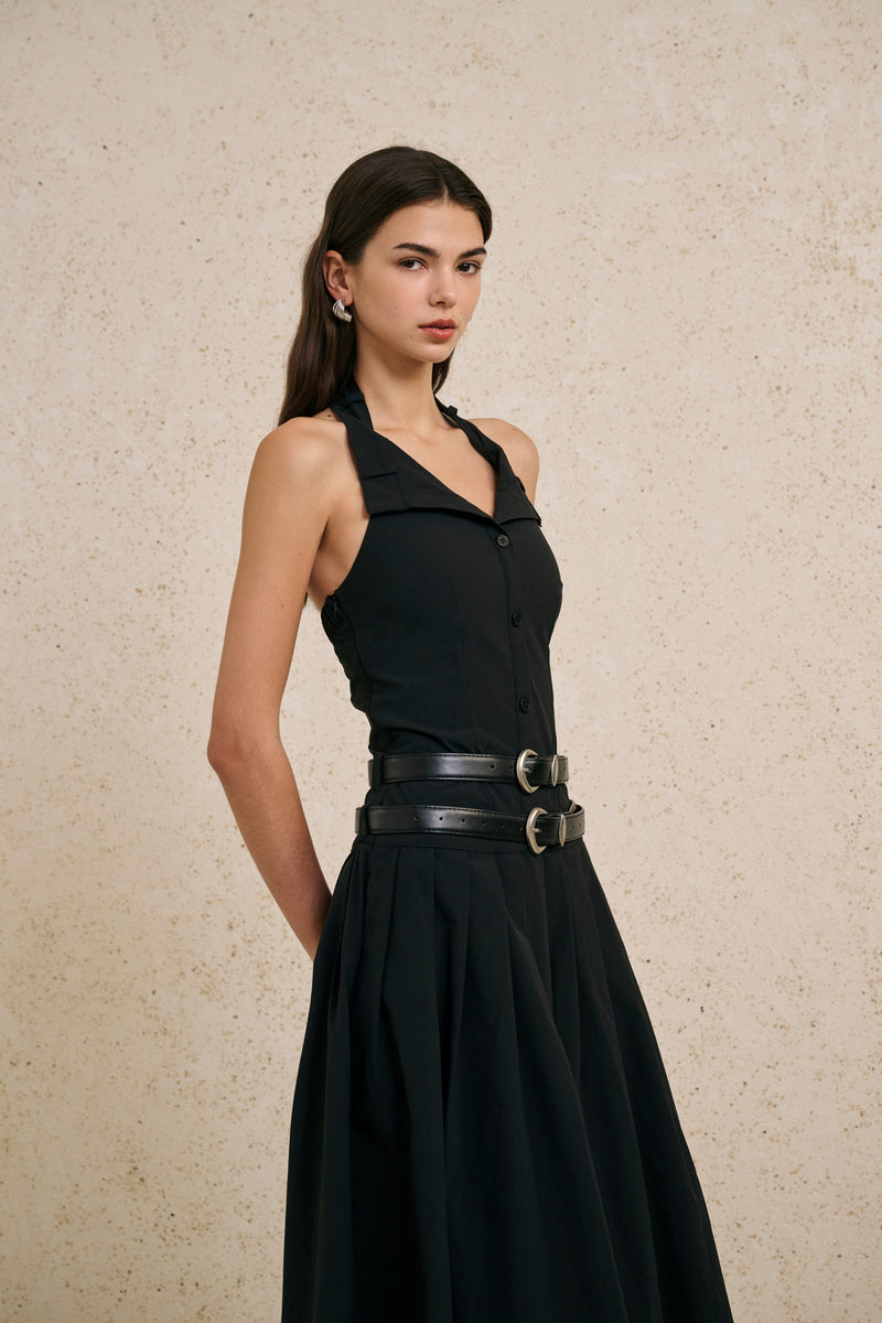 Halterneck maxi dress