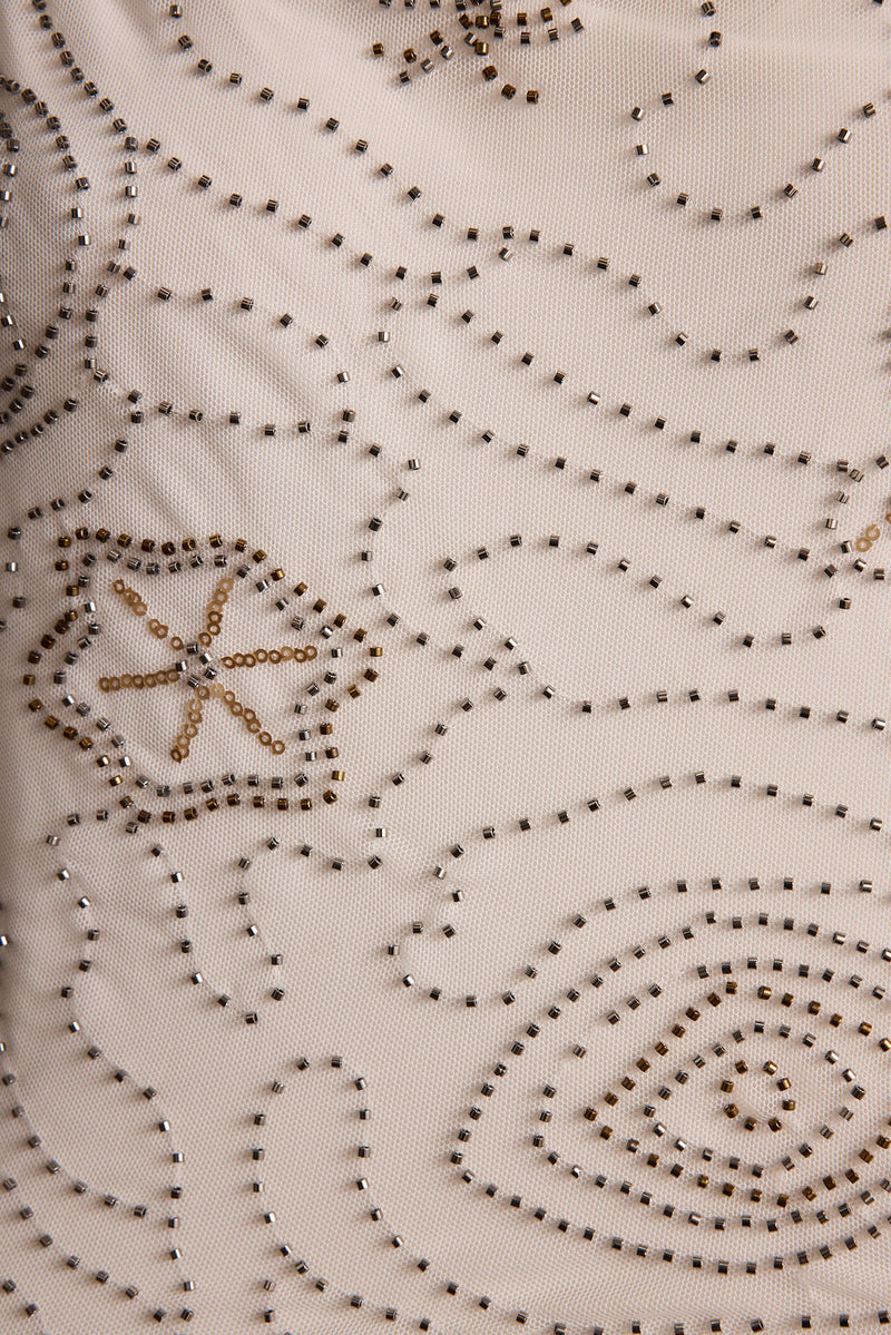 Additional view of the Julia White Beaded Maxi Skirt from a different perspective.