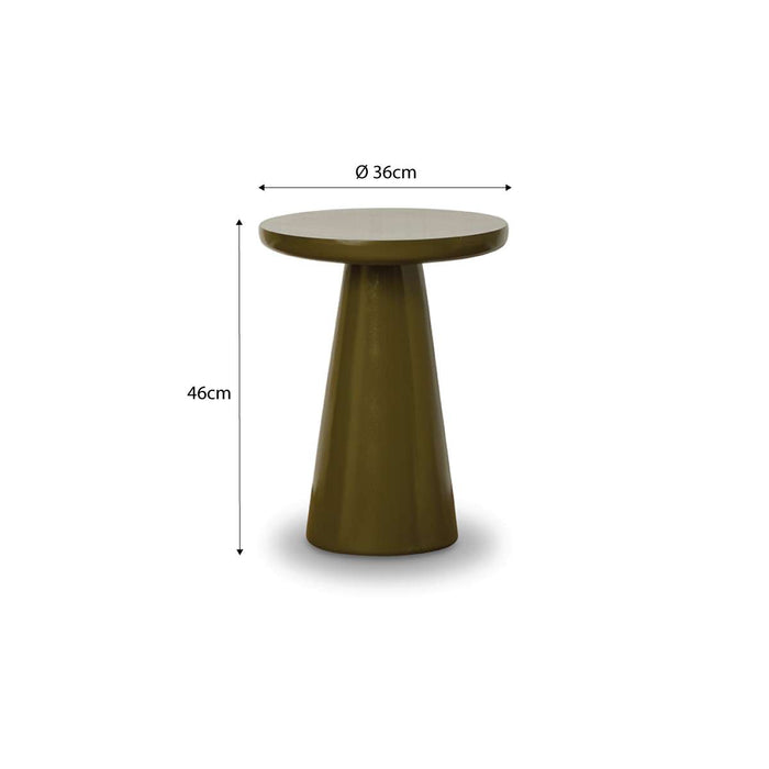 Leandro Side Table - Olive Gloss