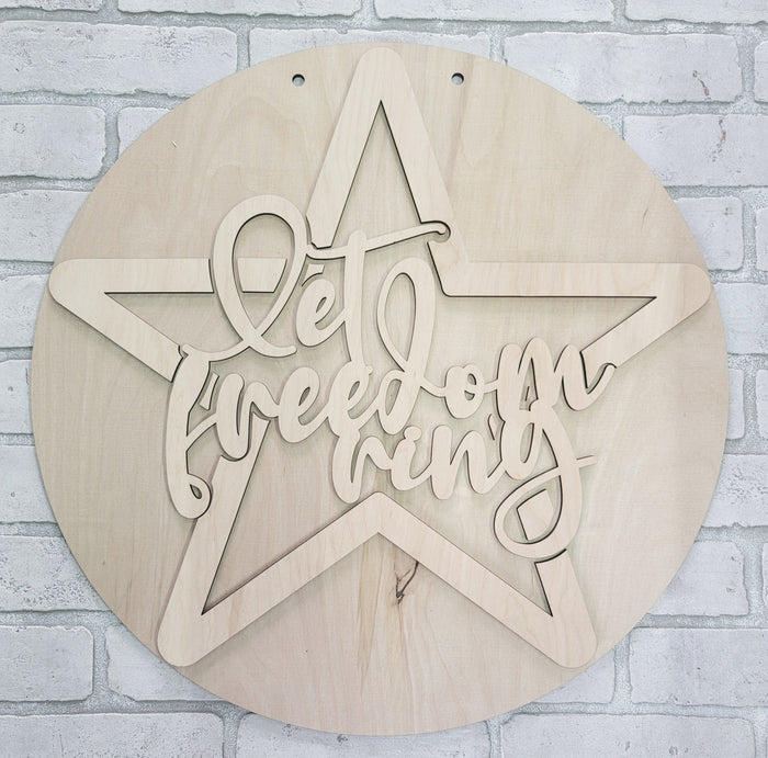 Let Freedom Ring Star Door Hanger-wholesale