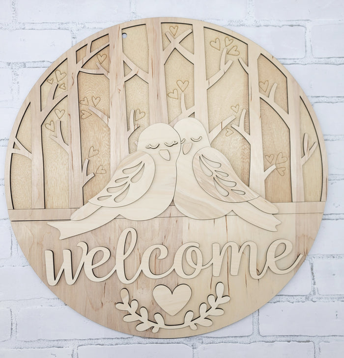 Love Birds Door Hanger