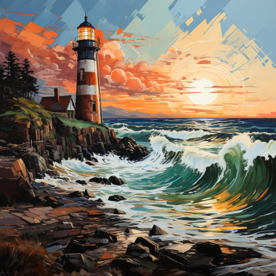 Mesmerizing Lighthouse At Sunset