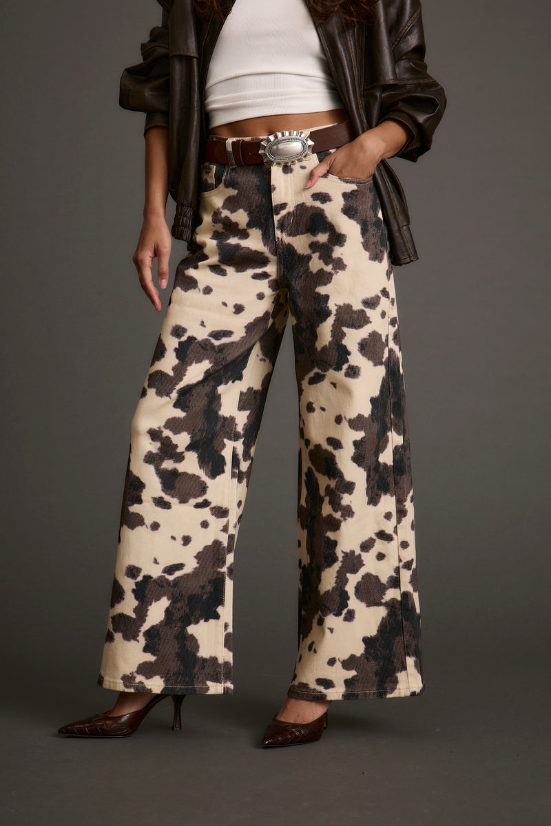 Additional view of the Midland Cowhide Pants from a different perspective.