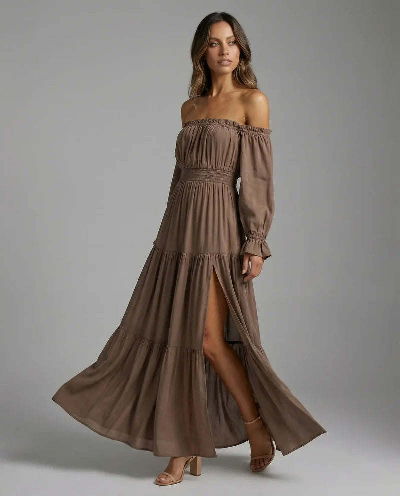 Moonfall Layered Slit Maxi Dress