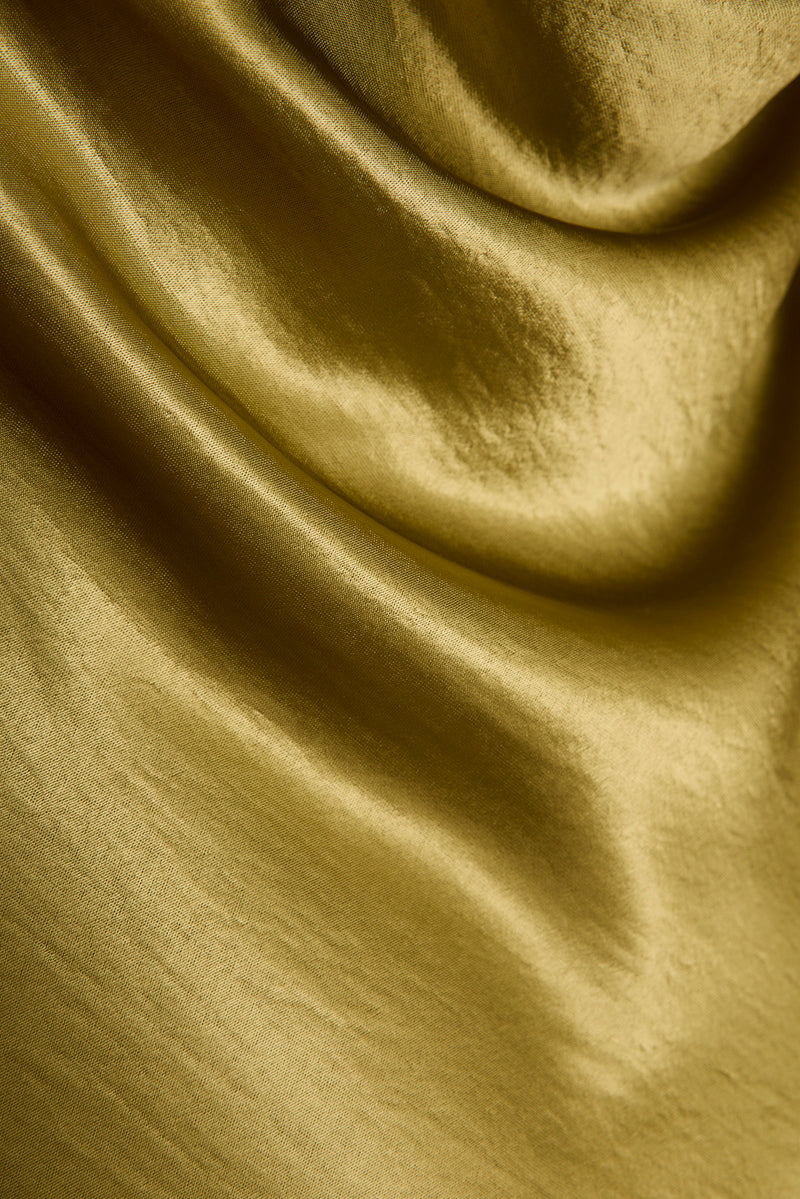 Natalia Chartreuse Satin Maxi Dress