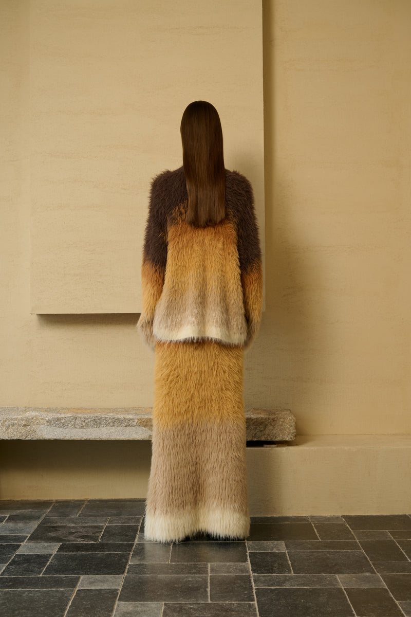 Ombre fuzzy cardigan