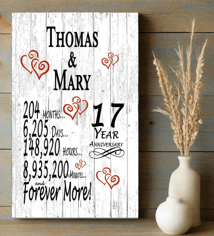 Personalized 17 Year Anniversary Gift