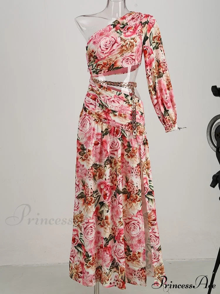 Print Short Sleeve Trendy Drawstring Ruched Party Dress Color 2 / Xs