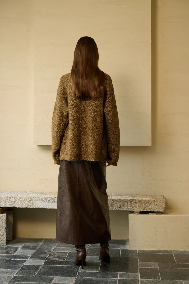 Raw edge cardigan