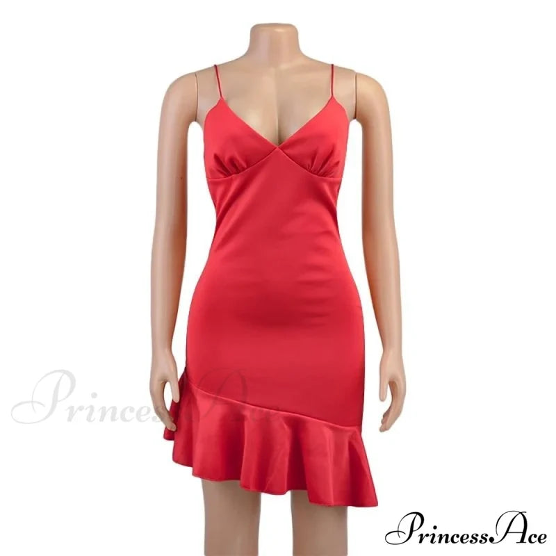 Ruffles Straps Stylish Mini Dress Dress