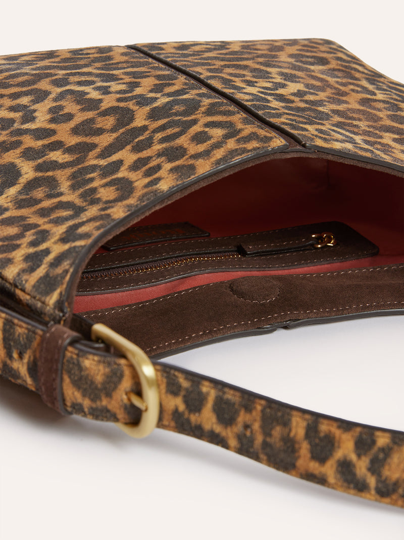 FRENCHY leopard print leather small bag, interior view by Rouje