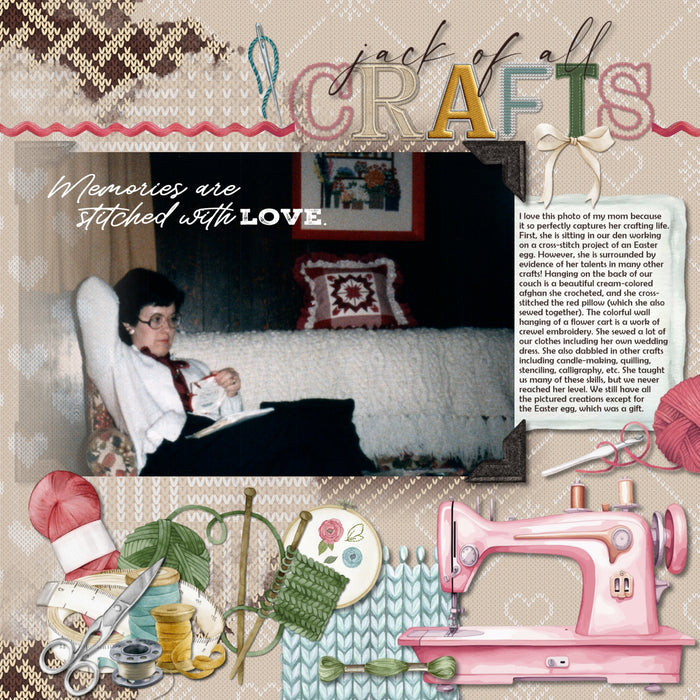 Whether you love to stitch or sew, this alpha set filled with alphabet letters, numbers, and most punctuation will help you document your favorite hobby or pastime - sewing, stitching, or crafting. Alpha Sets are the perfect was to create unique digital scrapbooking page titles! This alpha set consists of a full set of digital art uppercase alphabet letters A-Z, numbers 0-9, and most punctuation marks. This alpha set is available as individual embellishments only. This kit is NOT included in any bundle.