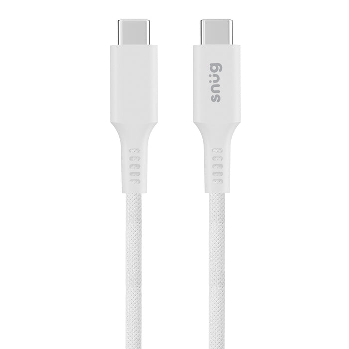 Snug Type-C To Type-C Magnetic Braided Cable 60W - 1.2 Metre - White (SNPW-CMAGTYC-WH)