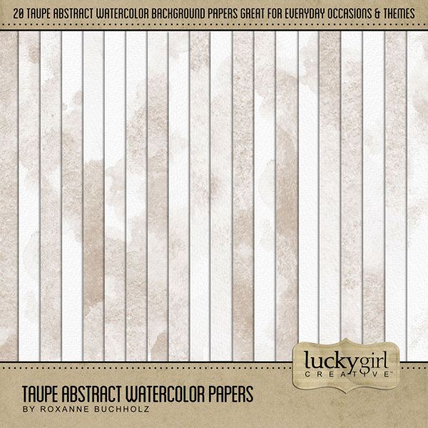 Add these beautiful brown watercolor background papers by Lucky Girl Creative digital ar to all your digital scrapbooking pages and mix-and-match them on various projects throughout the year! Great for any occasion and theme! This kit is included in the Town Square Watercolor Bundle.