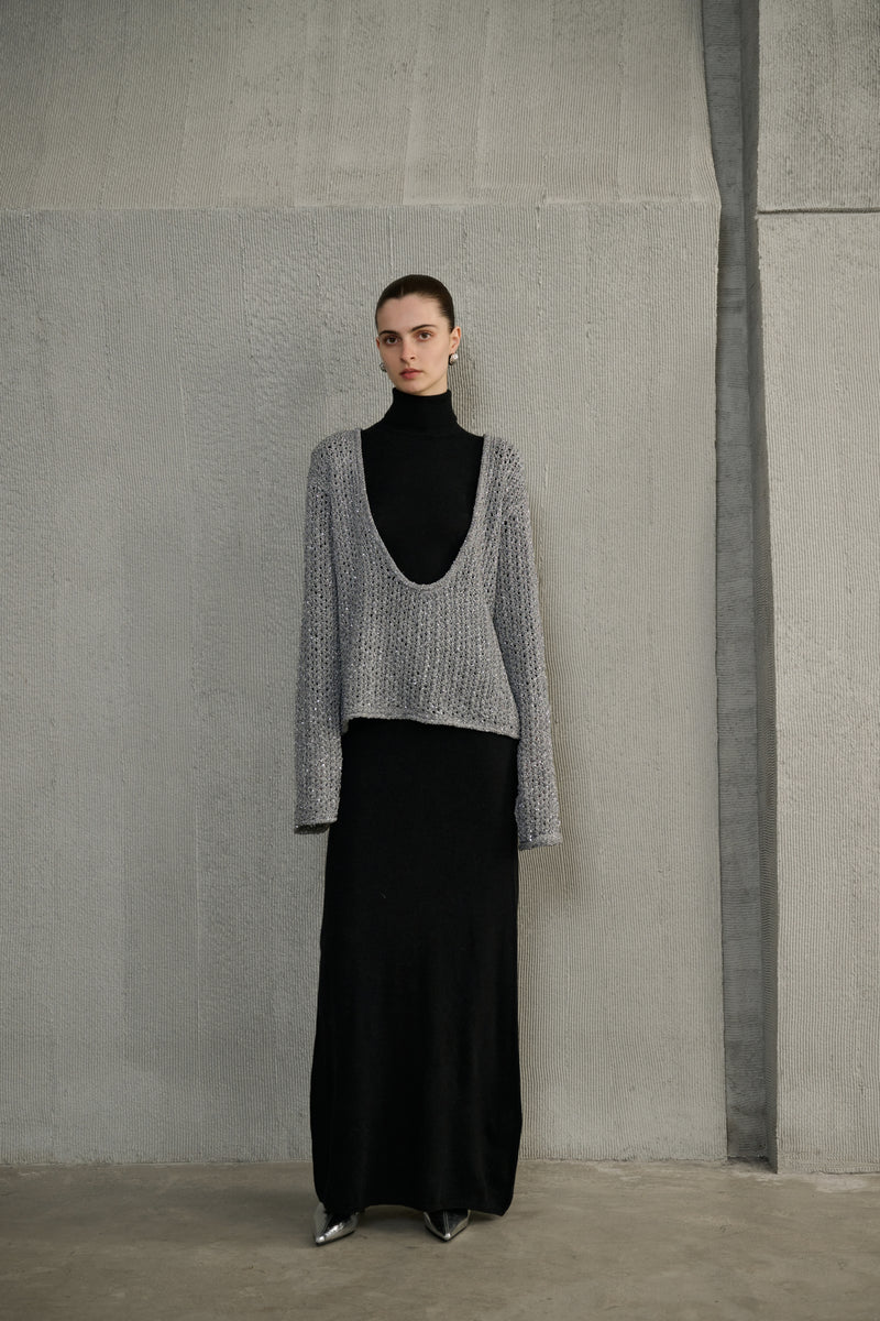 Turtleneck maxi dress