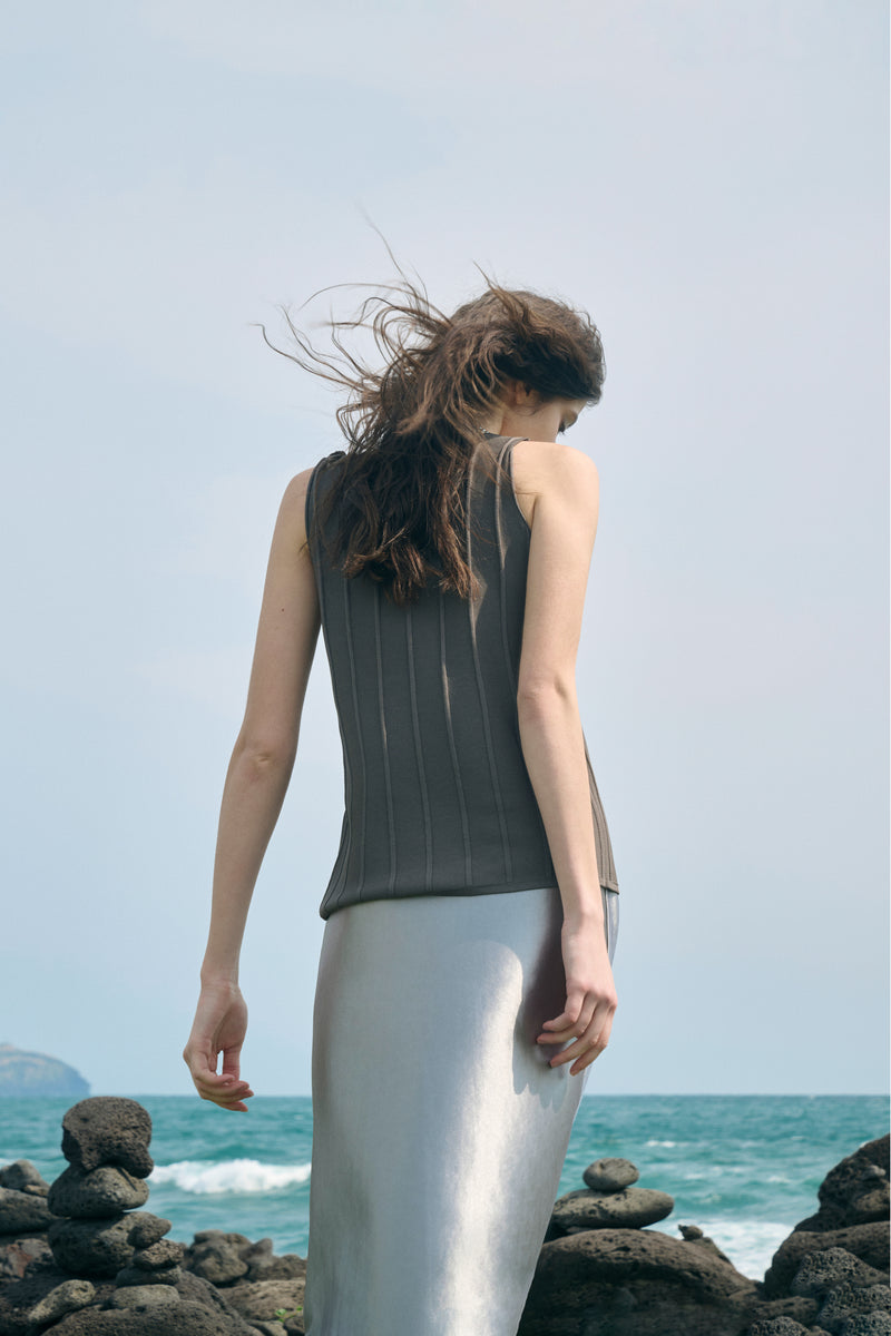 Twist strap knit tank