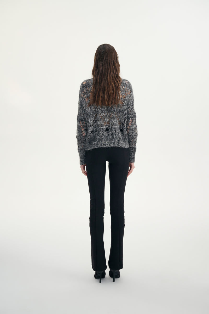 Wool blend loose knit sweater