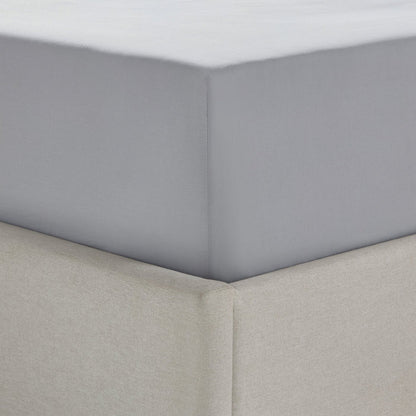 200 Thread Count Plain - Dye Fitted Sheet - Light Grey - DUSK