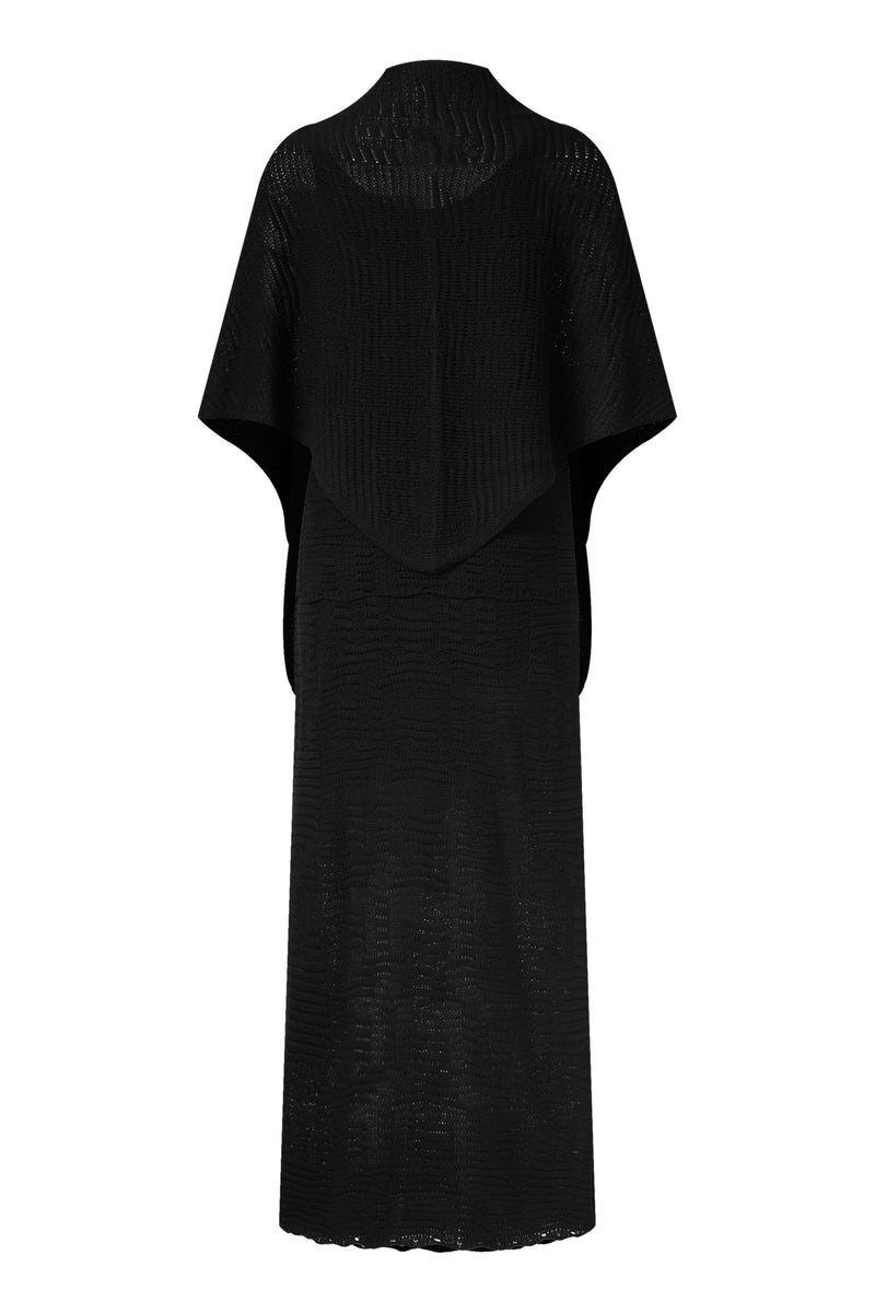 3-Piece knit set with shawl
