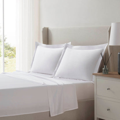 400TC Sateen Sheets & Pillowcase Bundle - White - DUSK