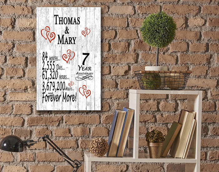 7 Year Anniversary Gift Personalized 7th Wedding Anniversary Present Husband Wife or Couple - Broad Bay Personalized Gifts Shipped Fast