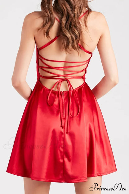 A Moment In Charming Satin Skater Dress