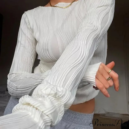 Aden Elegant Knitted Top White / M