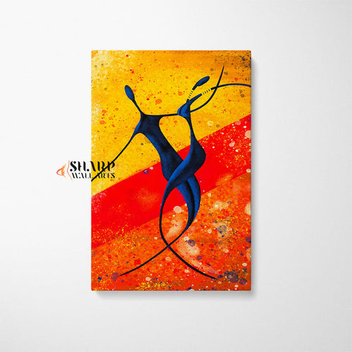 African Dance Abstract Canvas Wall Art