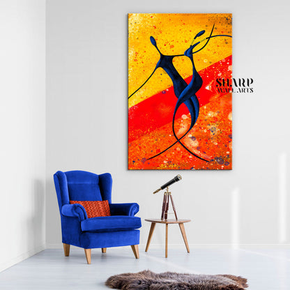 African Dance Abstract Canvas Wall Art
