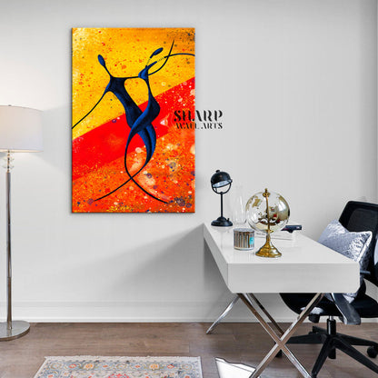 African Dance Abstract Canvas Wall Art