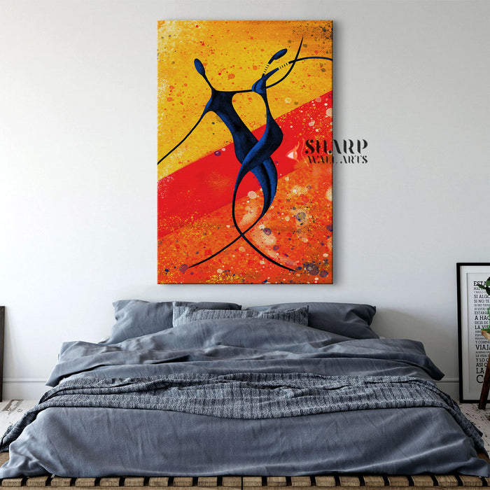 African Dance Abstract Canvas Wall Art