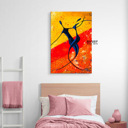 African Dance Abstract Canvas Wall Art